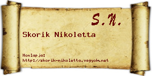 Skorik Nikoletta névjegykártya