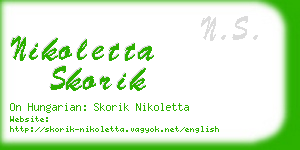 nikoletta skorik business card